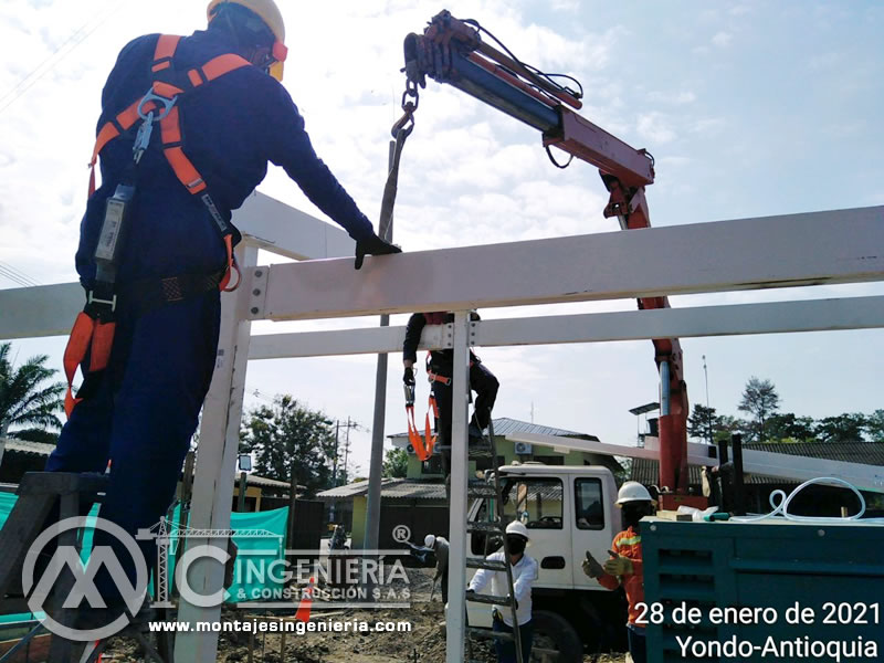 Construcción y montaje de casetas metálicas para obras civiles en Bogotá, Colombia. Montajes, Ingeniería y Construcción. MIC SAS