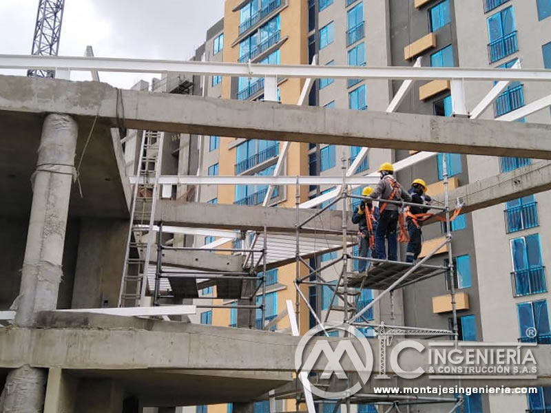 Construcción de tipos de estructuras metálicas y perfiles metálicos en obras de concreto en Bogotá, Colombia. Montajes, Ingeniería y Construcción. MIC SAS