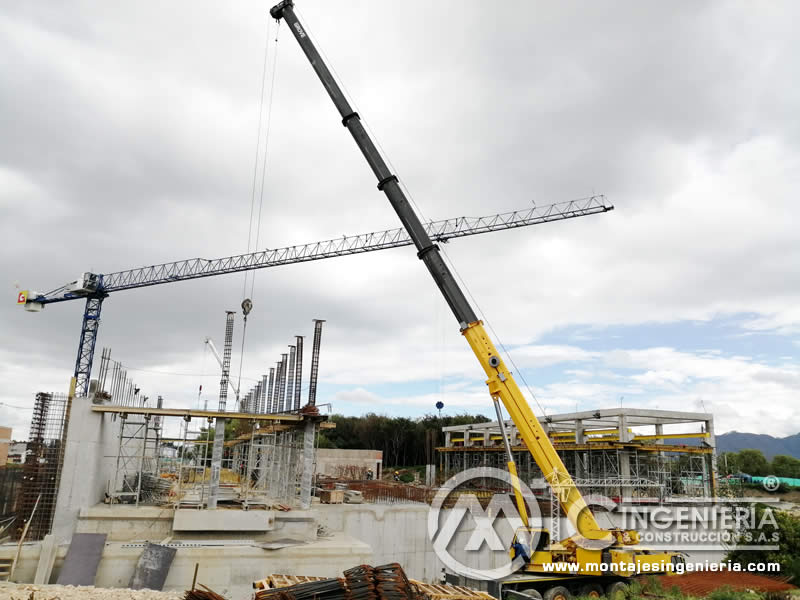 Levantamiento y construcción de estructuras metálicas con maquinaria pesada para montajes industriales en Bogotá, Colombia. Montajes, Ingeniería y Construcción. MIC SAS