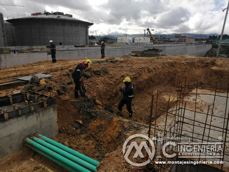ejemplo de cálculo para la cimentación de suelos y construcción de estructuras metálicas en Bogotá, Colombia. Montajes, Ingeniería y Construcción. MIC SAS