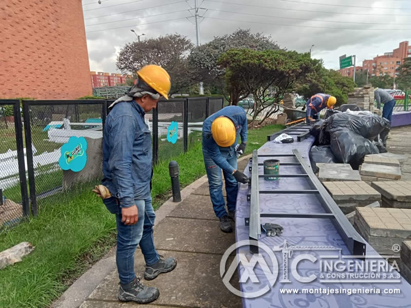 Estructuras Metálicas Versátiles y con Estilo para Promoción Comercial de Marcas en Bogotá, Colombia. Montajes, Ingeniería y Construcción. MIC SAS.