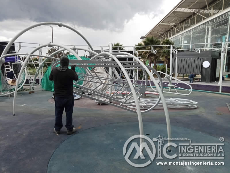 Componentes metálicos y estructuras en acero para parques infantiles en Bogotá, Colombia. Montajes, Ingeniería y Construcción. MIC SAS.