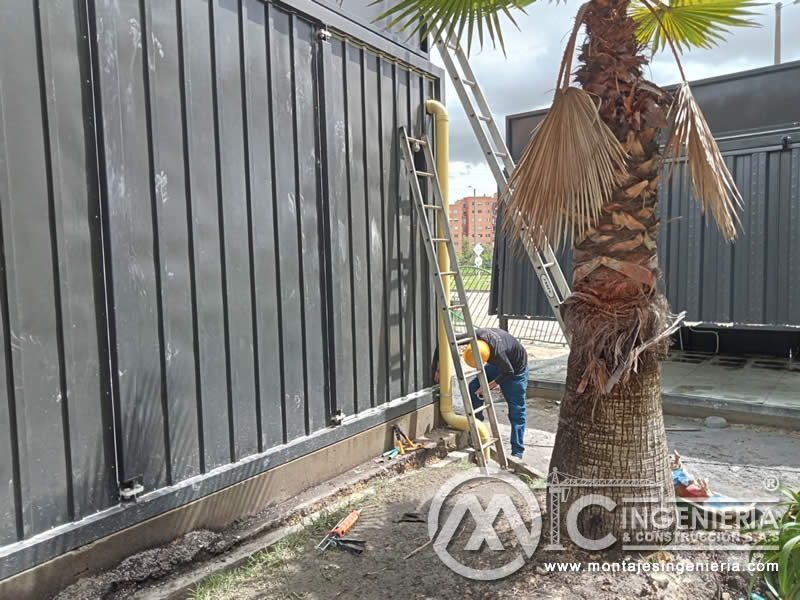 Estructura metálica personalizada para módulos y locales comerciales en Bogotá, Colombia. Montajes, Ingeniería y Construcción. MIC SAS.