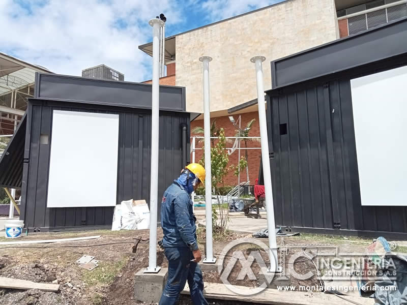 Estructuras metálicas para módulos comerciales resistentes y duraderos en Bogotá, Colombia.. Montajes, Ingeniería y Construcción. MIC SAS.