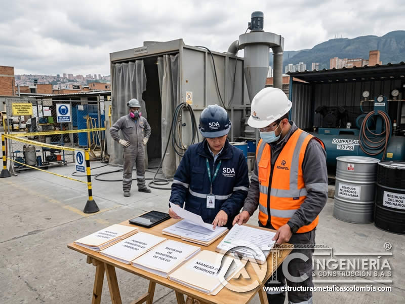 Inspección ambiental en chorro de arena con revisión de documentos y permisos en Bogotá, Colombia. Montajes, Ingeniería y Construcción. MIC SAS. Inspección ambiental en chorro de arena con revisión de documentos y permisos en Bogotá, Colombia. Montajes, Ingeniería y Construcción. MIC SAS.