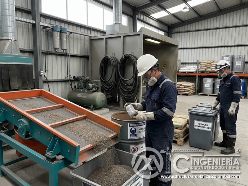 Reciclaje de abrasivos en sandblasting mediante separación, limpieza y reutilización en Bogotá, Colombia. Montajes, Ingeniería y Construcción. MIC SAS. Reciclaje de abrasivos en sandblasting mediante separación, limpieza y reutilización en Bogotá, Colombia. Montajes, Ingeniería y Construcción. MIC SAS.